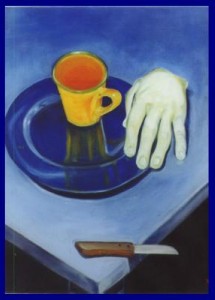 Stlleven met kop en hand Stlleven met kop en hand