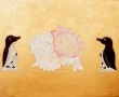 Pinguins met schelp Kunstwerk Pinguins met schelp