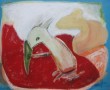 rood/groen met schaduwdier Kunstwerk rood/groen met schaduwdier