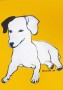 hond geel Kunstwerk hond geel