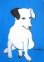 hond blauw Kunstwerk hond blauw