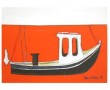 Kunstwerk boot oranje