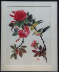 Chinese  penseelschildering:Vogels op bloemtak