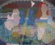 twee pauwen Kunstwerk twee pauwen