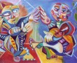 de ontmoeting VI Kunstwerk de ontmoeting VI