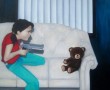 meisje met gun Kunstwerk meisje met gun