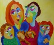 De Gelukkige familie Kunstwerk De Gelukkige familie