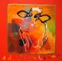 Avond koe rood Kunstwerk Avond koe rood