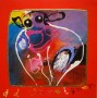 Koe in blauw Kunstwerk Koe in blauw