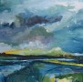 landschap dreigende lucht Kunstwerk landschap dreigende lucht