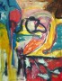 Kunstwerk 'Arabesk', kleurrijk & groot schilderij