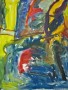 Een glazen dag door het bos; groot schilderij Kunstwerk Een glazen dag door het bos; groot schilderij