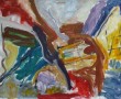 'Aan de oevers van de rivier' - abstract Frans landschap Kunstwerk 'Aan de oevers van de rivier' - abstract Frans landschap