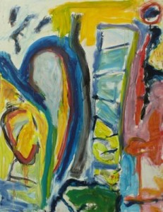 'Maan-praat' - groot & vrolijk schilderij  'Maan-praat' - groot & vrolijk schilderij