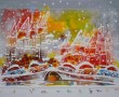 Ons stadje in de sneeuw  Kunstwerk Ons stadje in de sneeuw