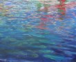 blauwe waterspiegeling Kunstwerk blauwe waterspiegeling