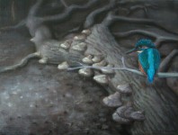 Elfenbankje en ijsvogel  Elfenbankje en ijsvogel
