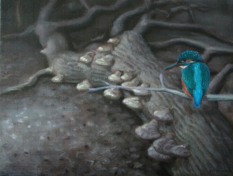 Elfenbankje en ijsvogel  Elfenbankje en ijsvogel