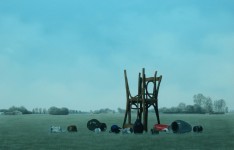 Stilleven in landschap: Thonet-stoelen