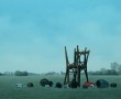 Stilleven in landschap: Thonet-stoelen Kunstwerk Stilleven in landschap: Thonet-stoelen