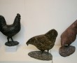 koppeltje: 2 kippen + haan Kunstwerk koppeltje: 2 kippen + haan