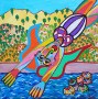 Verbaasde vissen Kunstwerk Verbaasde vissen