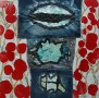 Poppy with black viper Kunstwerk Poppy with black viper