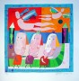 DE PARADE VAN DE BEETJE  GELUKKIGE MENSEN Kunstwerk DE PARADE VAN DE BEETJE  GELUKKIGE MENSEN