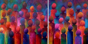 a crowd in two pieces a crowd in two pieces
