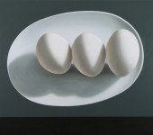 Schilderij met drie eieren