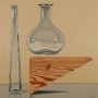 Stilleven met zwevend flesje Kunstwerk Stilleven met zwevend flesje