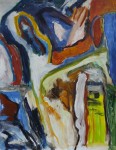 'Deur in de rivier' - abstract expressionisme in Blauw 'Deur in de rivier' - abstract expressionisme in Blauw