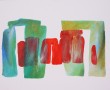 Stonehenge rood/groen Kunstwerk Stonehenge rood/groen