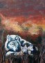 Wolf met jongen Kunstwerk Wolf met jongen