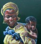 Moeder met kind, Malawi Kunstwerk Moeder met kind, Malawi