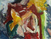 'Water-tulp' - groot abstract schilderij met dynamiek en energie 'Water-tulp' - groot abstract schilderij met dynamiek en energie