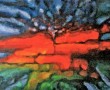 Vulkanisch landschap Kunstwerk Vulkanisch landschap