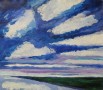 Wolkenlucht boven de polder Kunstwerk Wolkenlucht boven de polder