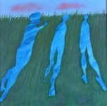 drie figuren in het gras drie figuren in het gras