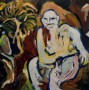 Zittende figuur Kunstwerk Zittende figuur