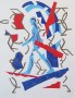 Blauwe man Kunstwerk Blauwe man