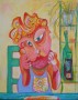 meloen etend meisje Kunstwerk meloen etend meisje
