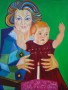 Koningin Beatrix en Amalia Kunstwerk Koningin Beatrix en Amalia
