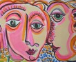 Verliefd met roze wolken Kunstwerk Verliefd met roze wolken