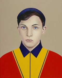 Portret met geel rood jasje Portret met geel rood jasje