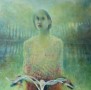 Vrouw op fiets Kunstwerk Vrouw op fiets