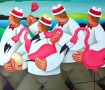 Flamingo flocking Kunstwerk Flamingo flocking