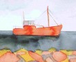 oranje boot Kunstwerk oranje boot