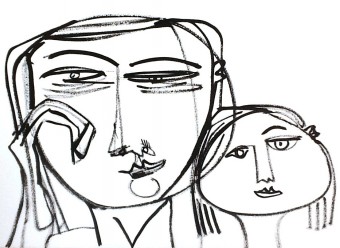 Broer en zus tekening Broer en zus tekening