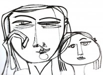 Broer en zus tekening Broer en zus tekening